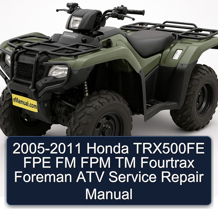 2005-2011 Honda TRX500FE FPE FM FPM TM Fourtrax Foreman ATV Service Repair Workshop Manual (2005 2006 2007 2008 2009 2010 2011)