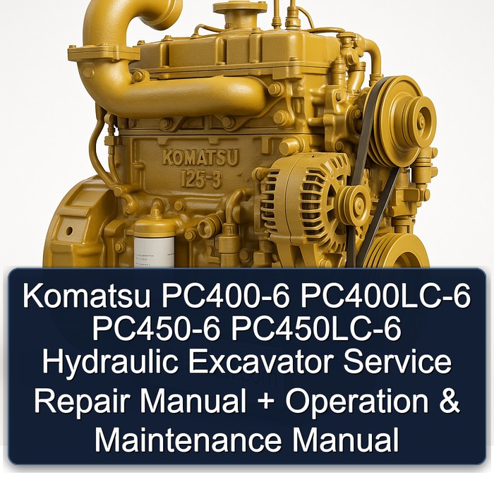 Komatsu PC400-6 PC400LC-6 PC450-6 PC450LC-6 Hydraulic Excavator Manual de servicio y reparación + Operation & Maintenance Manual