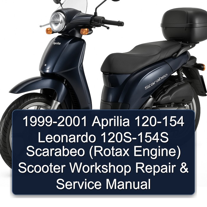 1999-2001 Aprilia 120-154 Leonardo 120S-154S Scarabeo (Rotax Engine) Scooter Workshop Repair & Service Manual (EN-IT) [Complete & Informative for DIY Repair] ύ