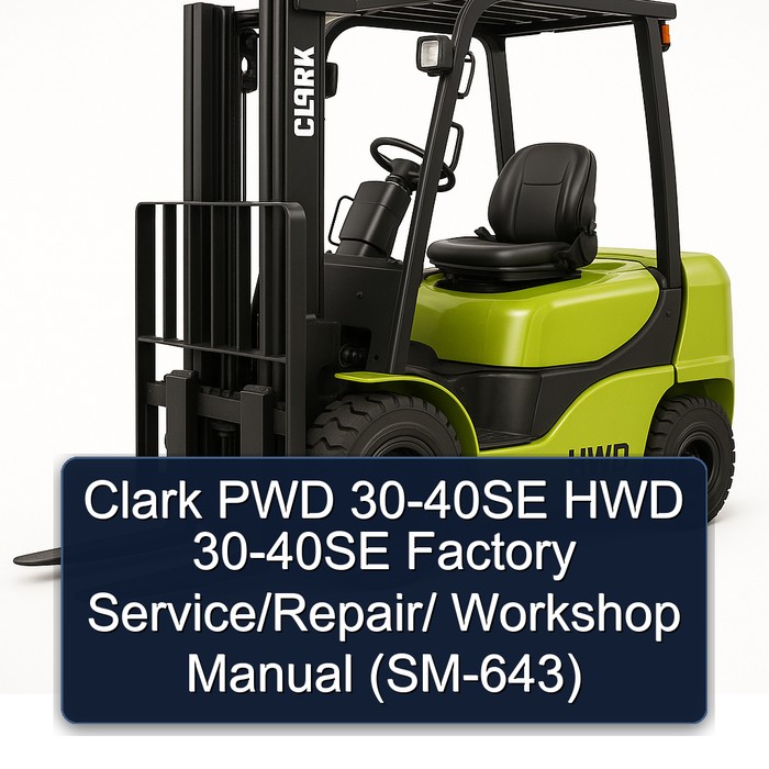 Manual de Servicio, Reparación y Taller para Clark PWD 30-40SE y HWD 30-40SE