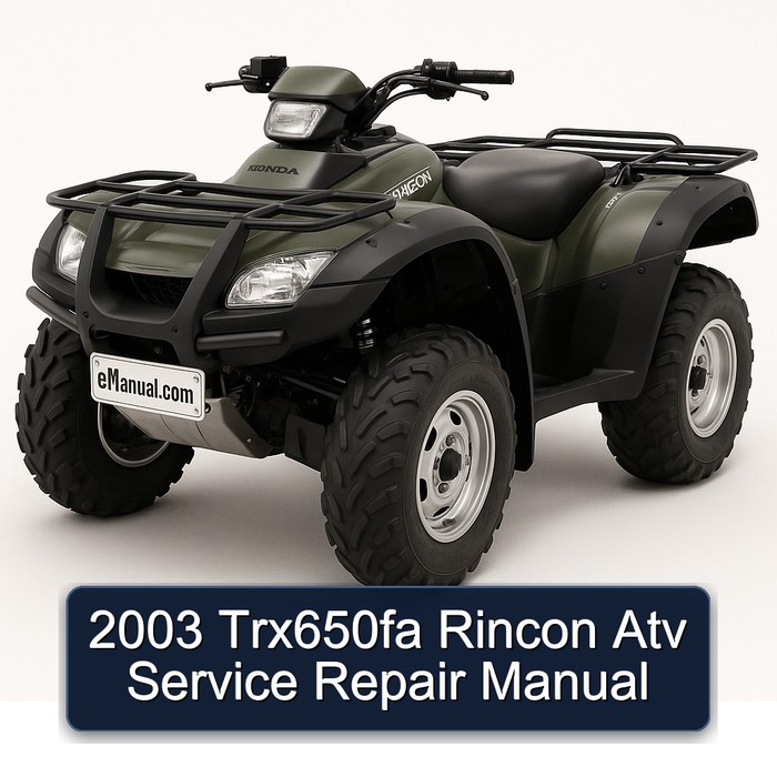 2003 Trx650fa Rincon Atv Manual de servicio y reparación