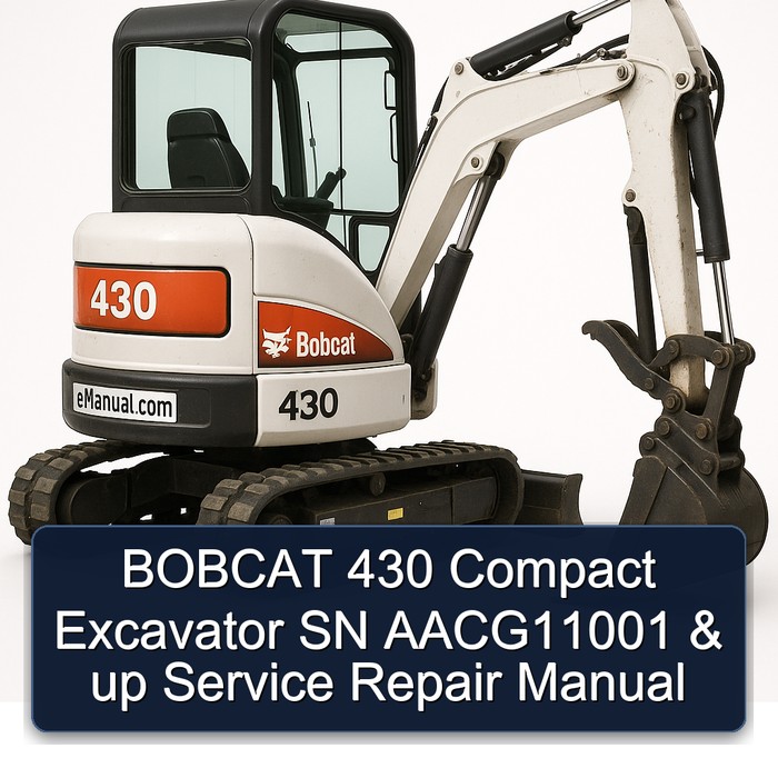 BOBCAT 430 Compact Excavator SN AACG11001 & up Manual de servicio y reparación