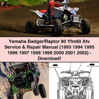 Yamaha Badger/Raptor 80 Yfm80 Atv Manual de servicio y reparación (1993 1994 1995 1996 1997 1998 1999 2000 2001 2002)-PDF