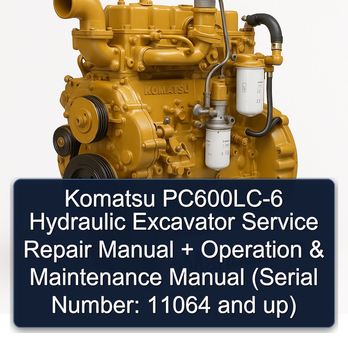 Komatsu PC600LC-6 Hydraulic Excavator Manual de servicio y reparación + Operation & Maintenance Manual (Serial Number: 11064 and up)