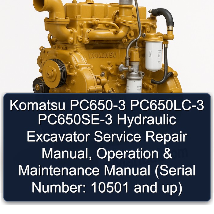Komatsu PC650-3 PC650LC-3 PC650SE-3 Hydraulic Excavator Service Repair Manual, Operation & Maintenance Manual (Serial Number: 10501 and up)
