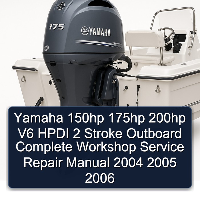 Yamaha 150hp 175hp 200hp V6 HPDI 2 Stroke Outboard Complete Workshop Service Repair Manual 2004 2005 2006