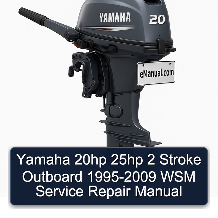 Yamaha 20hp 25hp 2 Stroke Outboard 1995-2009 WSM Manual de servicio y reparación
