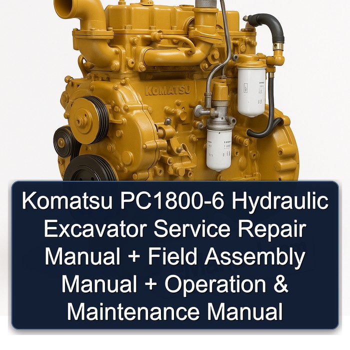 Komatsu PC1800-6 Hydraulic Excavator Manual de servicio y reparación + Field Assembly Manual + Operation & Maintenance Manual