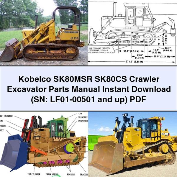 Kobelco SK80MSR SK80CS Crawler Excavator (Sn: LF01-00501 and Up) Parts Catalog PDF Download