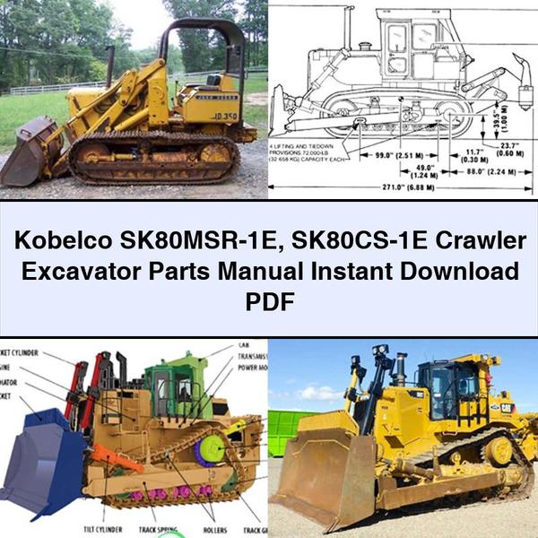 Kobelco SK80MSR-1E SK80CS-1E Crawler Excavator Parts Catalog PDF Download
