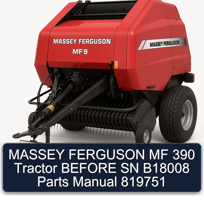 MASSEY FERGUSON MF 390 Tractor BEFORE SN B18008 Parts Manual 819751