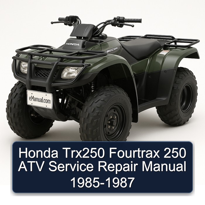 Honda Trx250 Fourtrax 250 ATV Manual de servicio y reparación 1985-1987