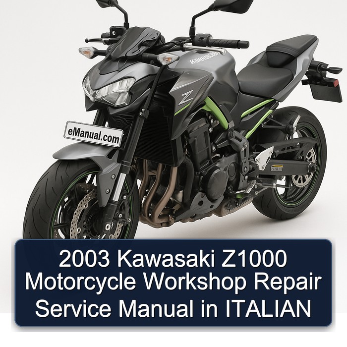2003 Kawasaki Z1000 Motorcycle Workshop Repair Service Manual in ITALIAN
