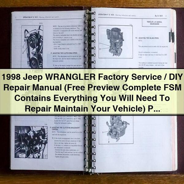 Manual de Servicio y Reparación Jeep Wrangler 1998 (Vista Previa Completa)