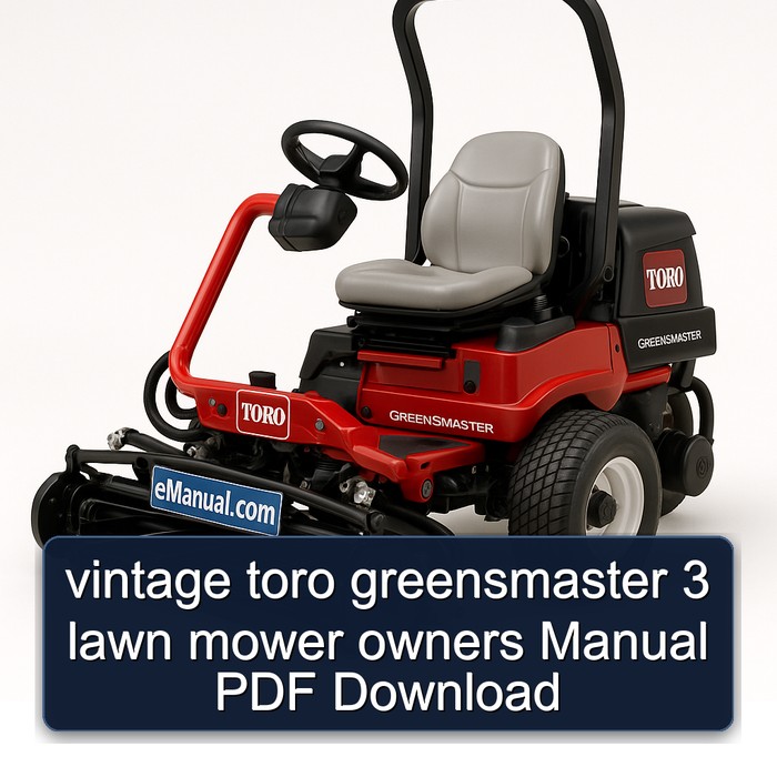 vintage toro greensmaster 3 lawn mower owners Manual PDF Download