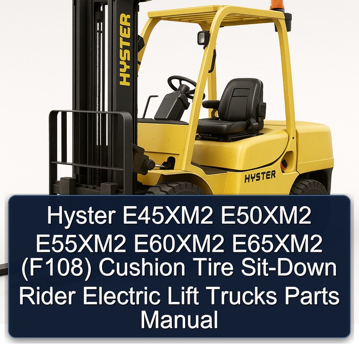 Manual de Partes para Carretillas Elevadoras Eléctricas Hyster E45XM2-E65XM2 (F108) con Neumáticos de Goma