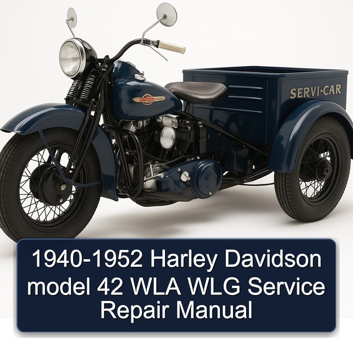 1940-1952 Harley Davidson model 42 WLA WLG Manual de servicio y reparación