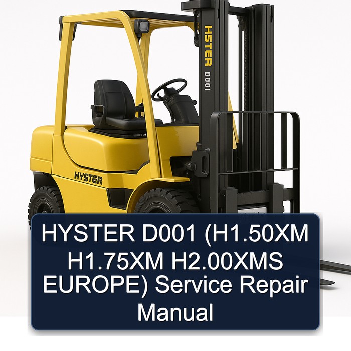 Hyster D001 (H1.50XM H1.75XM H2.00XMS Europa) - Servicehandbuch