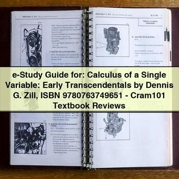 E-Study Guide for Calculus of a Single Variable: Early Transcendentals by Dennis G. Zill - Cram101 Textbook Reviews PDF Download