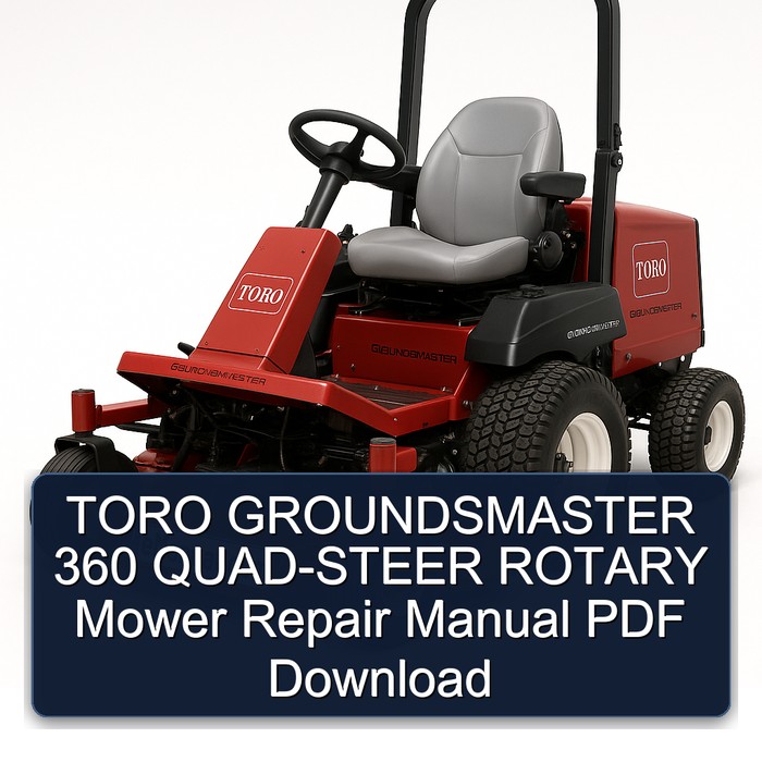 TORO GROUNDSMASTER 360 QUAD-STEER ROTARY Mower Repair Manual PDF Download