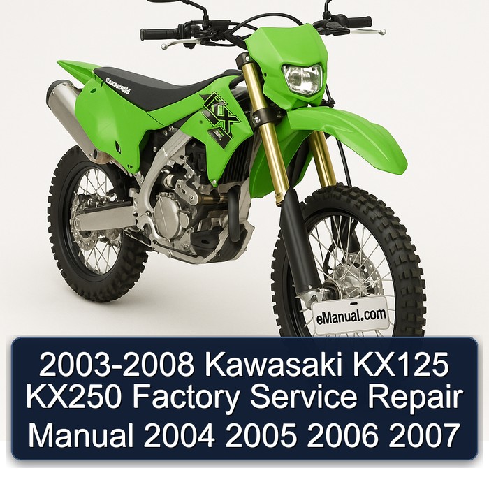 2003-2008 Kawasaki KX125 KX250 Factory Manual de servicio y reparación 2004 2005 2006 2007