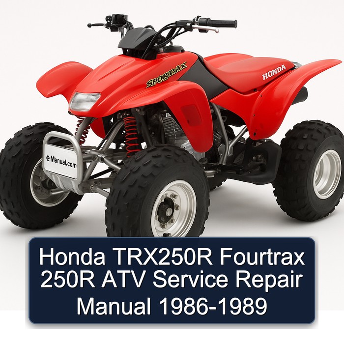 Honda TRX250R Fourtrax 250R ATV Service Repair Manual 1986-1989
