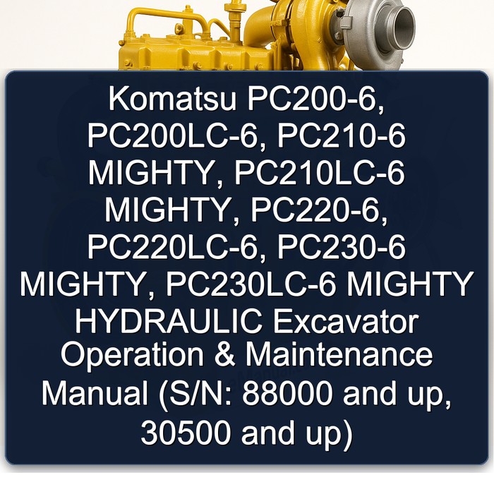 Manual de Operación y Mantenimiento de Excavadoras Hidráulicas Komatsu PC200-6, PC200LC-6, PC210-6 MIGHTY, PC210LC-6 MIGHTY, PC220-6, PC220LC-6, PC230-6 MIGHTY, PC230LC-6 MIGHTY (N.º de serie: 88000 y superiores, 30500 y superiores)