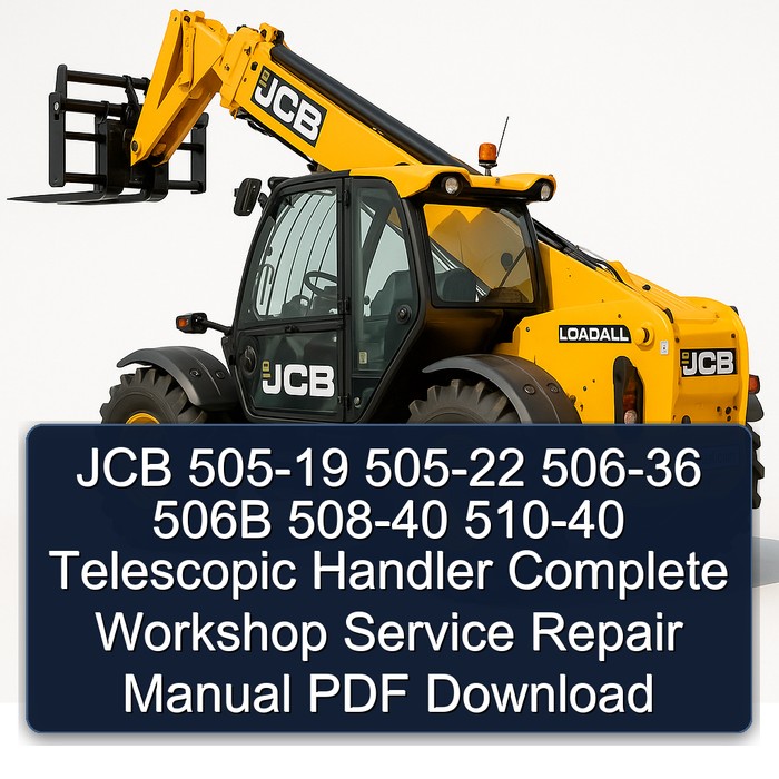 JCB 505-19 505-22 506-36 506B 508-40 510-40 Telescopic Handler Complete Workshop Service Repair Manual PDF Download