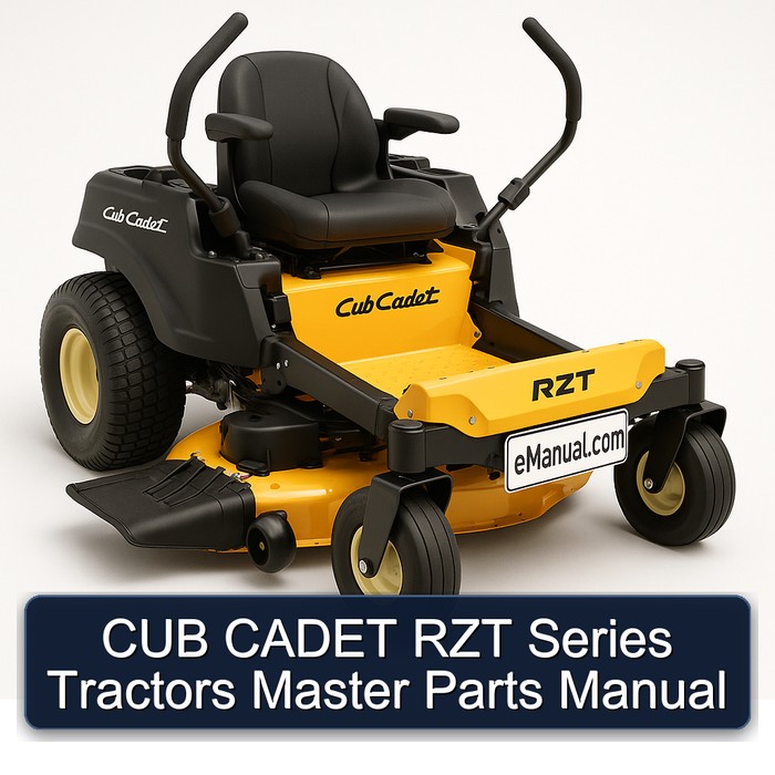 Cub Cadet Rzt Series Tractors Parts Catalog PDF Download