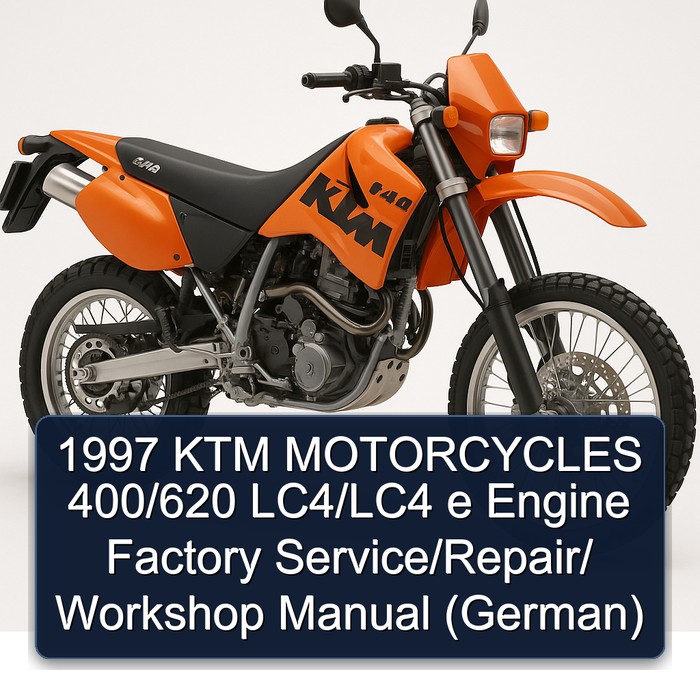 1997 KTM MOTORCYCLES 400/620 LC4/LC4 e Engine Factory Service/Repair/ Workshop Manual (German)