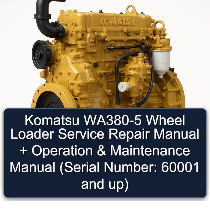 Komatsu WA380-5 Wheel Loader Service Repair Manual + Operation & Maintenance Manual (Serial Number: 60001 and up)