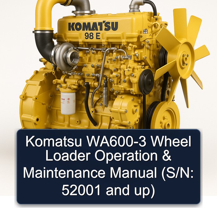 Komatsu WA600-3 Wheel Loader Operation & Maintenance Manual (S/N: 52001 and up) 