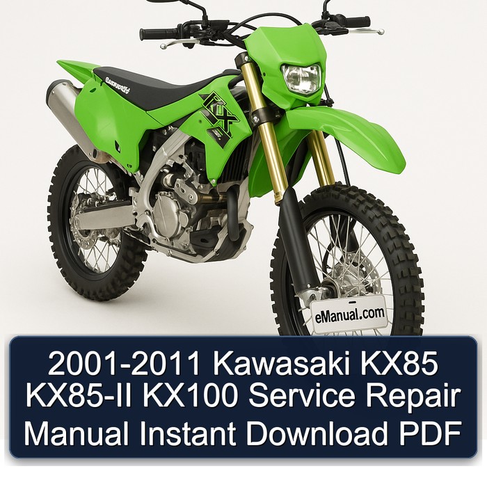 2001-2011 Kawasaki KX85 KX85-II KX100 Manual de servicio y reparación Instant Download PDF