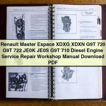 Renault Espace Xdxg Xdxn G9T 720 G9T 722 JE0K JE0S G9T 710 Diesel Engine Workshop Service Repair Manual PDF Download