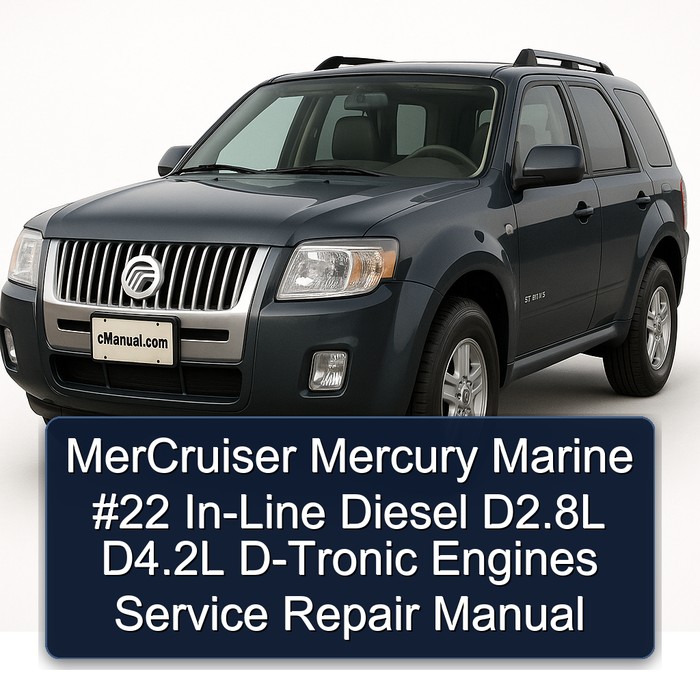 Mercruiser Mercury Marine #22 in-Line Diesel D2.8L D4.2L D-Tronic Engines Workshop Service Repair Manual PDF Download