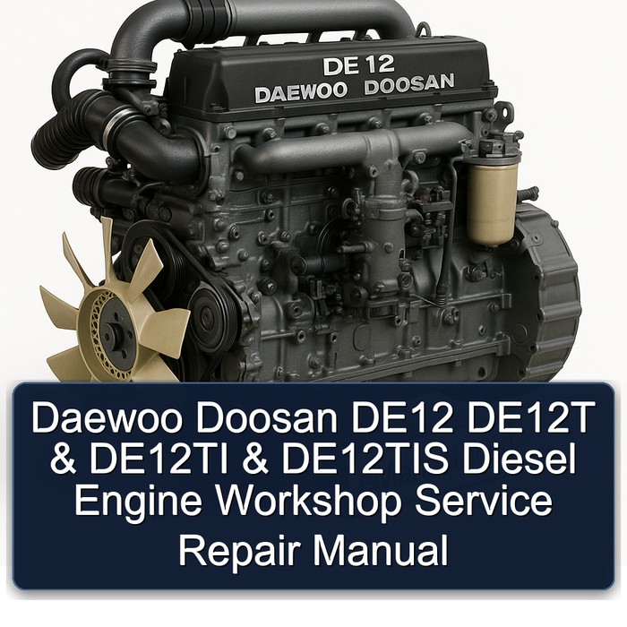 Manual de Reparación y Servicio de Taller para Motores Diésel Daewoo Doosan DE12, DE12T, DE12TI y DE12TIS