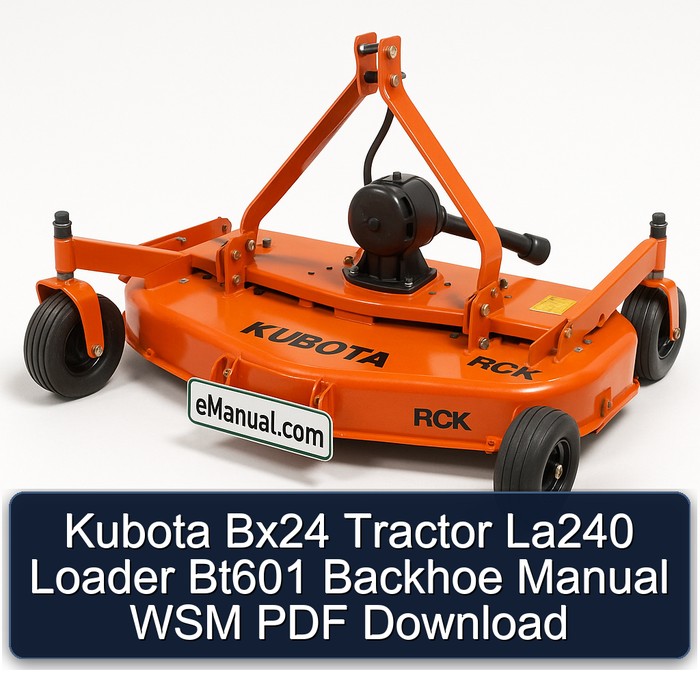 Kubota Bx24 Tractor La240 Loader Bt601 Backhoe Manual WSM PDF Download
