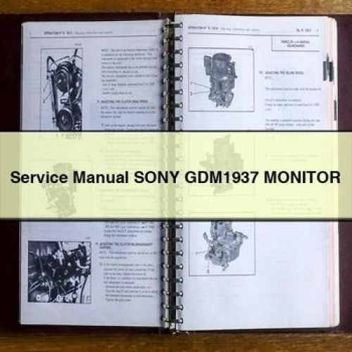 Sony GDM1937 Monitor Workshop Service Repair Manual PDF Download