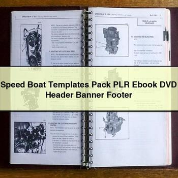 Speed Boat Templates Pack Plr Ebook DVD Header Banner Footer PDF Download