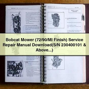 Bobcat Mower (72/90/MI Finish) Service Repair Manual (S/N 230400101 & Above...)