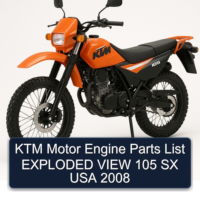 KTM Motor Engine Parts List EXPLODED VIEW 105 SX USA 2008