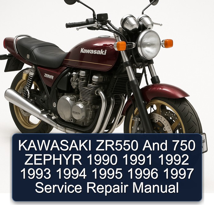 KAWASAKI ZR550 And 750 ZEPHYR 1990 1991 1992 1993 1994 1995 1996 1997 Manual de servicio y reparación