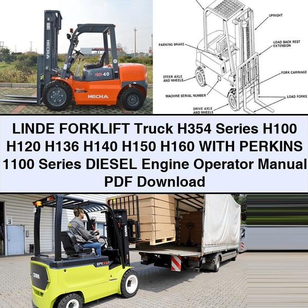 Manual del Operador para Montacargas Linde Serie H354 (H100, H120, H136, H140, H150, H160) con Motor Diesel Perkins Serie 1100
