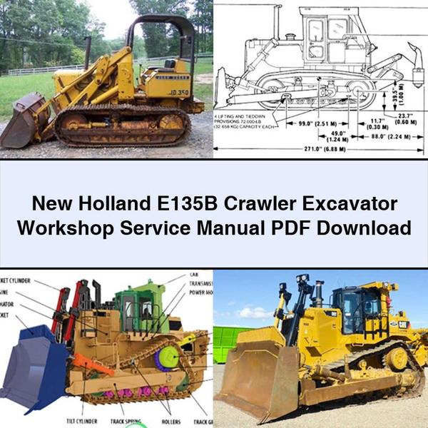 New Holland E135B Crawler Excavator Workshop Manual de servicio y reparación