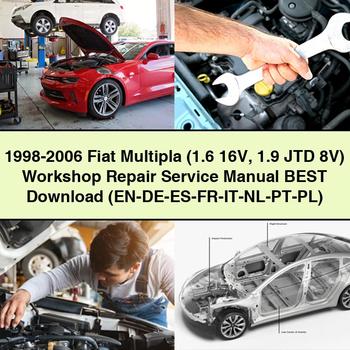 1998-2006 Fiat Multipla (1.6 16V 1.9 JTD 8V) Workshop Manual de servicio y reparación Best (EN-DE-ES-FR-IT-NL-PT-PL)