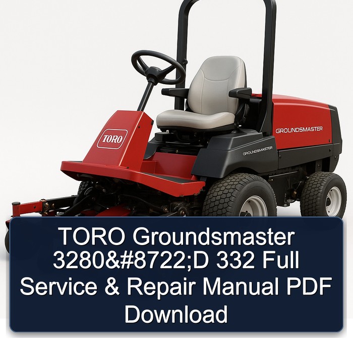 TORO Groundsmaster 3280-D 332: Service- und Reparaturhandbuch (PDF)