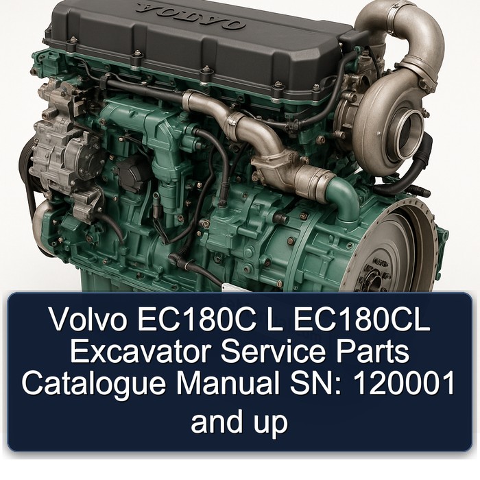 Volvo EC180C L EC180CL Excavator Service Parts Catalogue Manual  SN: 120001 and up