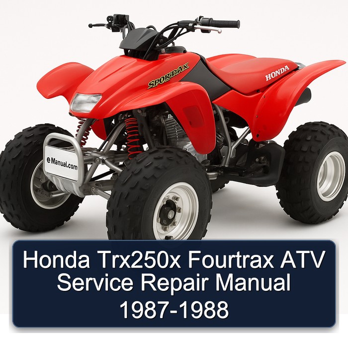 Honda Trx250x Fourtrax ATV Service Repair Manual 1987-1988
