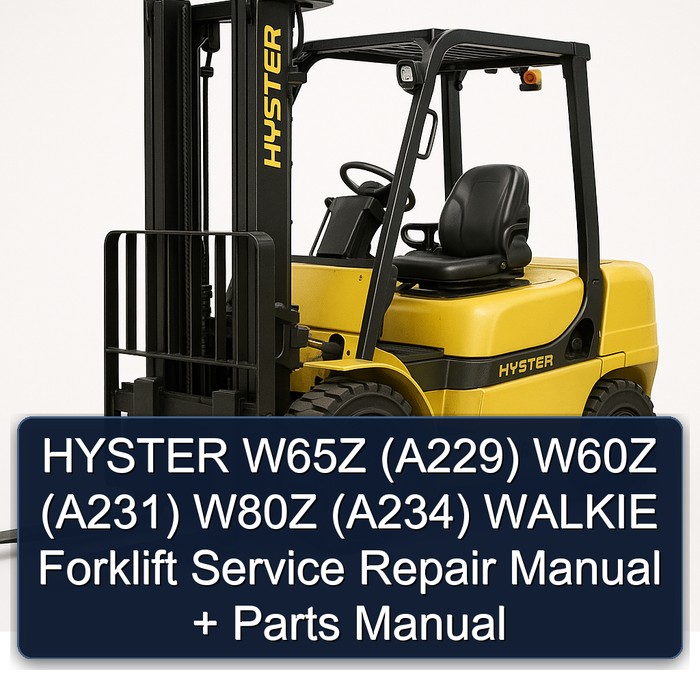 Manual de Servicio y Repuestos para Carretillas Elevadoras Hyster W65Z (A229), W60Z (A231), W80Z (A234)