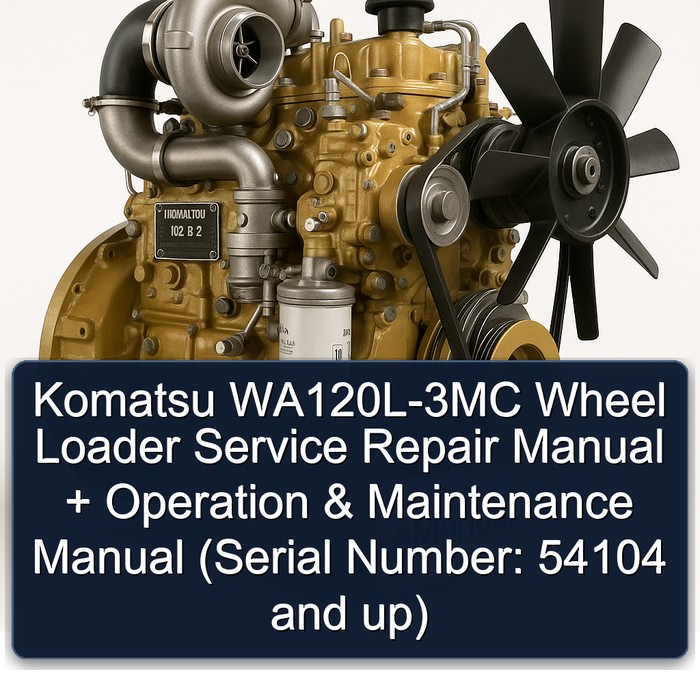 Manual de Servicio, Reparación y Operación para Cargadora de Ruedas Komatsu WA120L-3MC (Número de Serie: 54104 y superiores)
